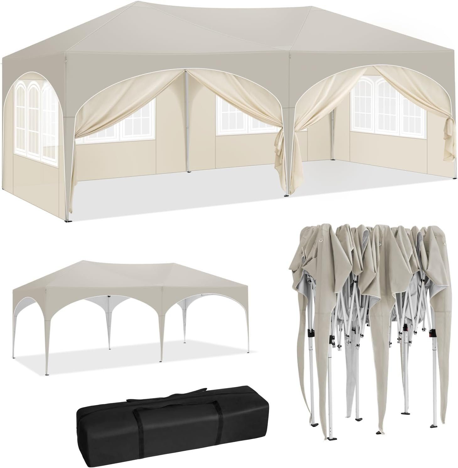 Woltu Pavillon, mit 6 Seitenteilen, 3x6 m, mit 6 Seitenwänden, höhenverstel günstig online kaufen