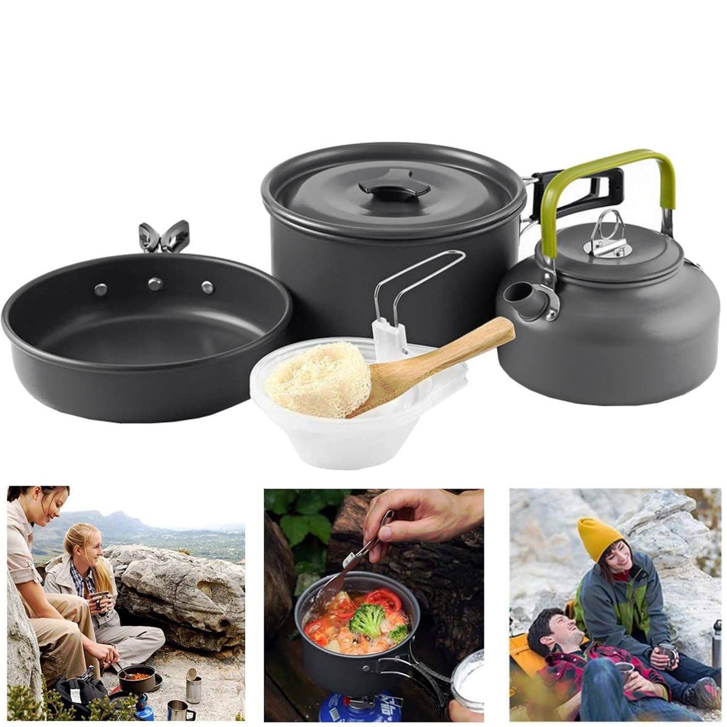 Topf-Set Topf-Set Outdoor-Camping-Topf-Set, faltbarer Picknick-Grilltopf-10 Set