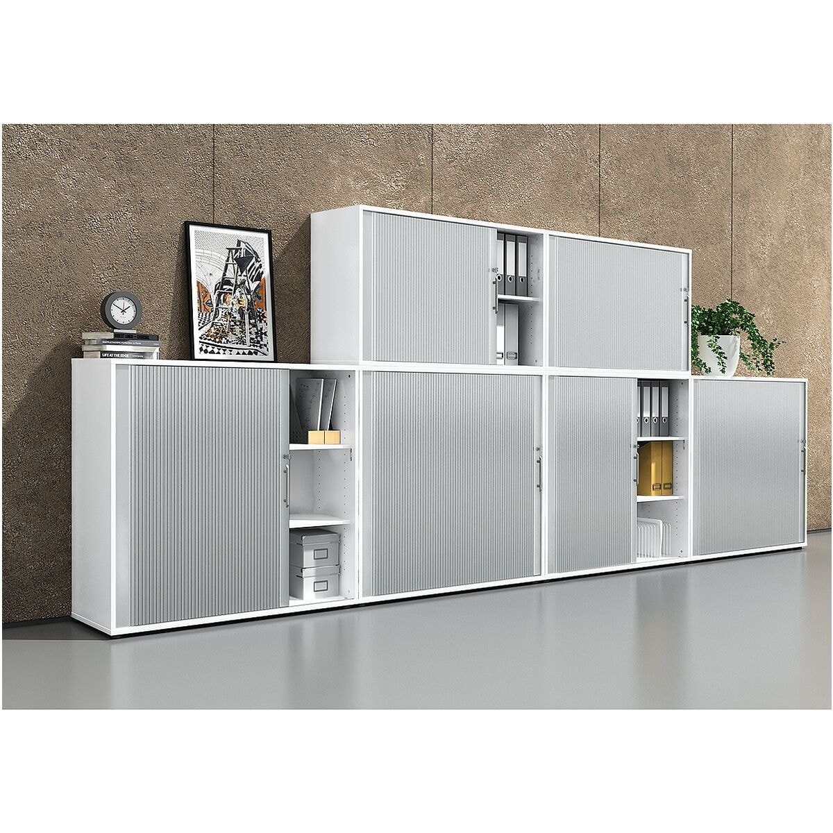 HAMMERBACHER Rollladenschrank J-Line Relinggriff aus Kunststoff günstig online kaufen