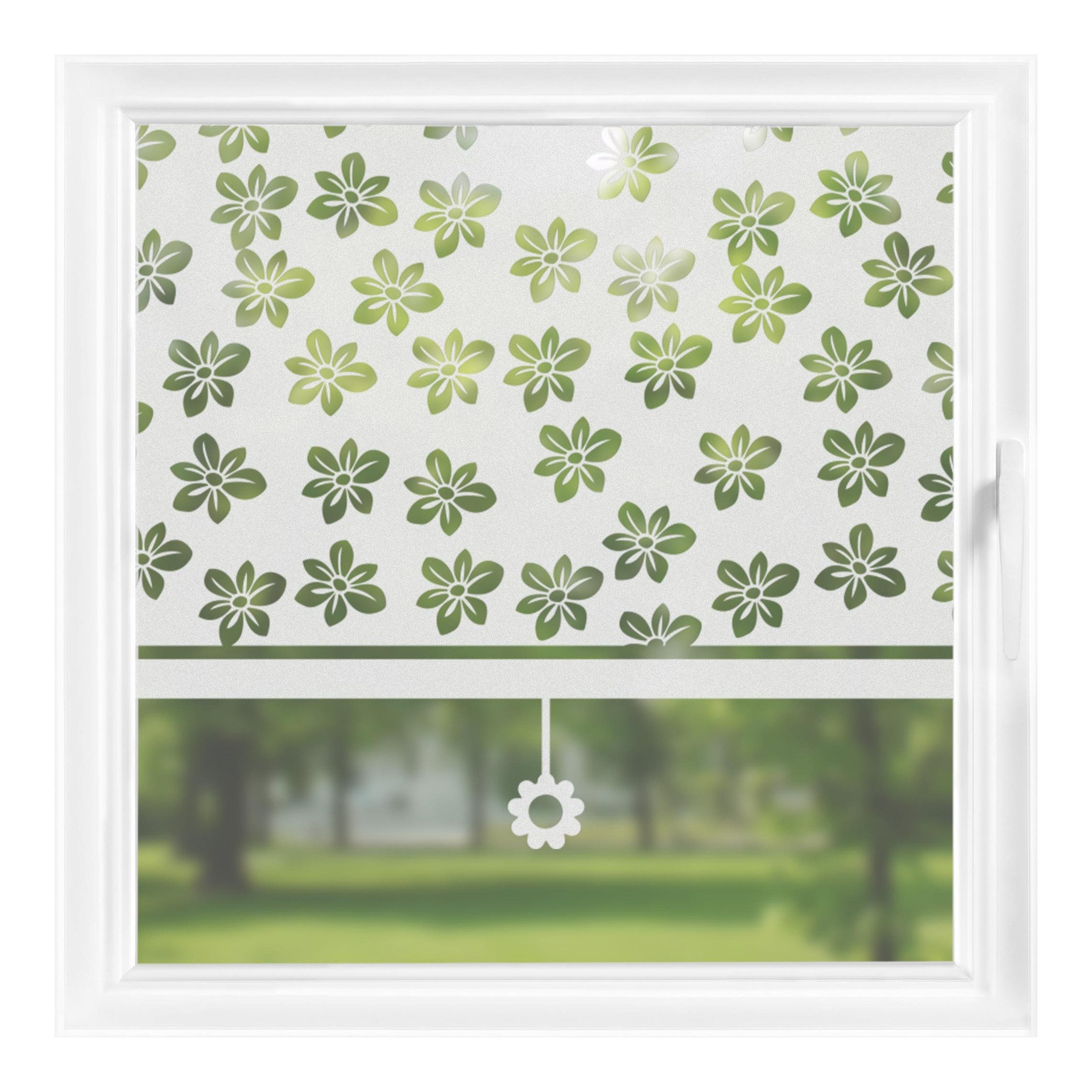 Bilderdepot24 Fensterfolie statisch haftend Motiv Fensterdeko Streublümchen Rollo Muster, blickdicht, Innen Fenster Tür Balkontür Küche Badezimmer Wohnzimmer Schlafzimmer