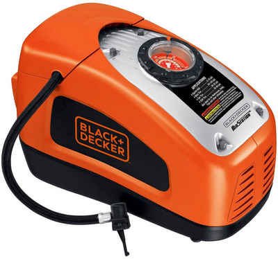 Black + Decker Kompressor ASI300, max. 11 bar, 160 PSI, 12V/230V, 3 Ventile, dig. Druckeinst.