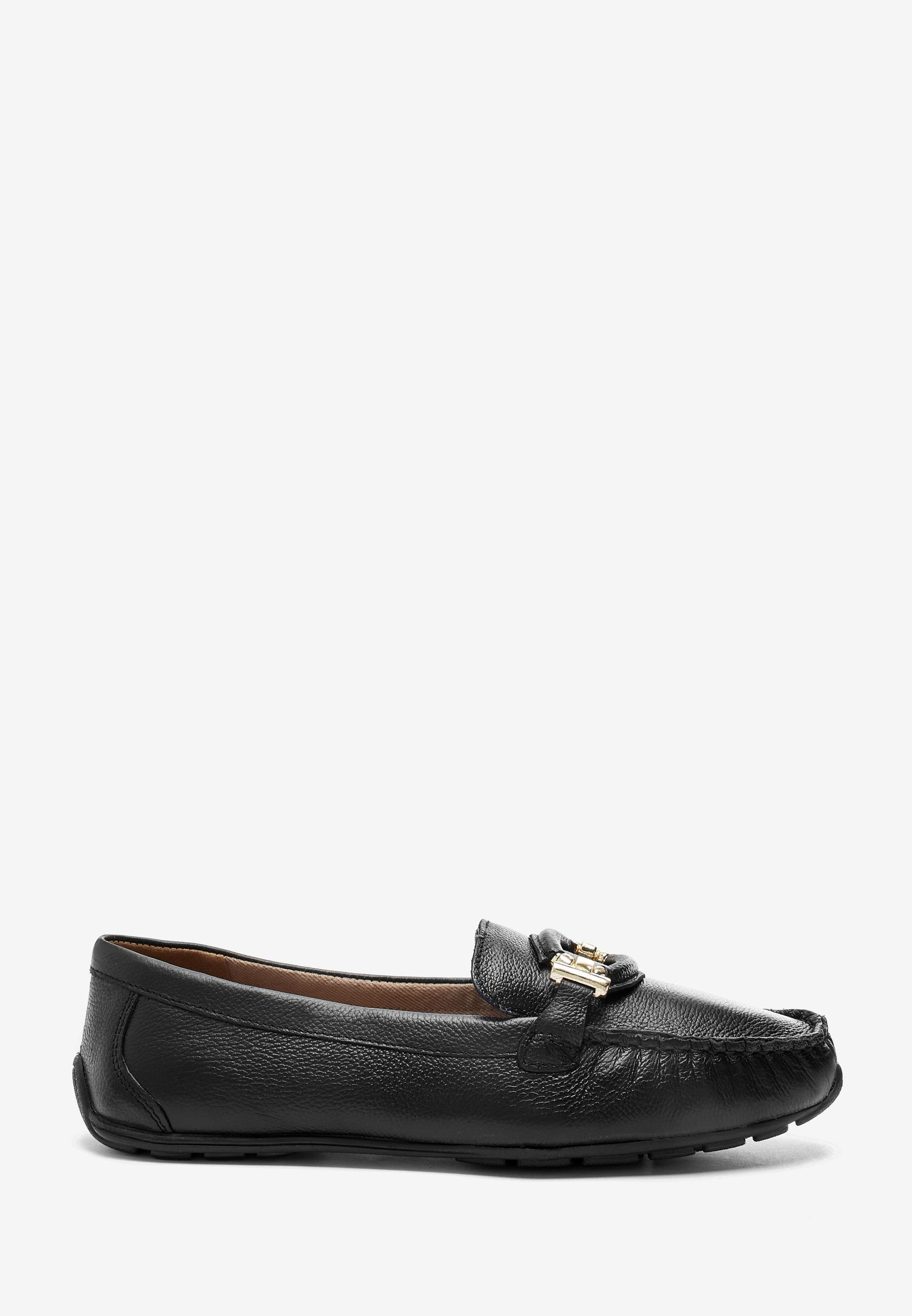 mit (1-tlg) Black Metalldetails Ballerina Leder-Slipper Comfort Forever Next