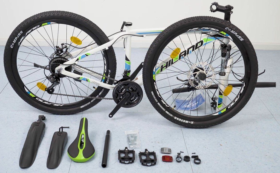 und MTB mit Hardtail - Jugendliche 160 21 Damen Mountainbike 180 26/27.5 Schutzblechen und Herren Fahrrad, Schwarz Fahrrad Kettenschaltung, Damen Mountainbike 21 und Zoll Dreiecktasche), Tourney HILAND Gang für Gang Shimano cm Schaltwerk, Herren (set,