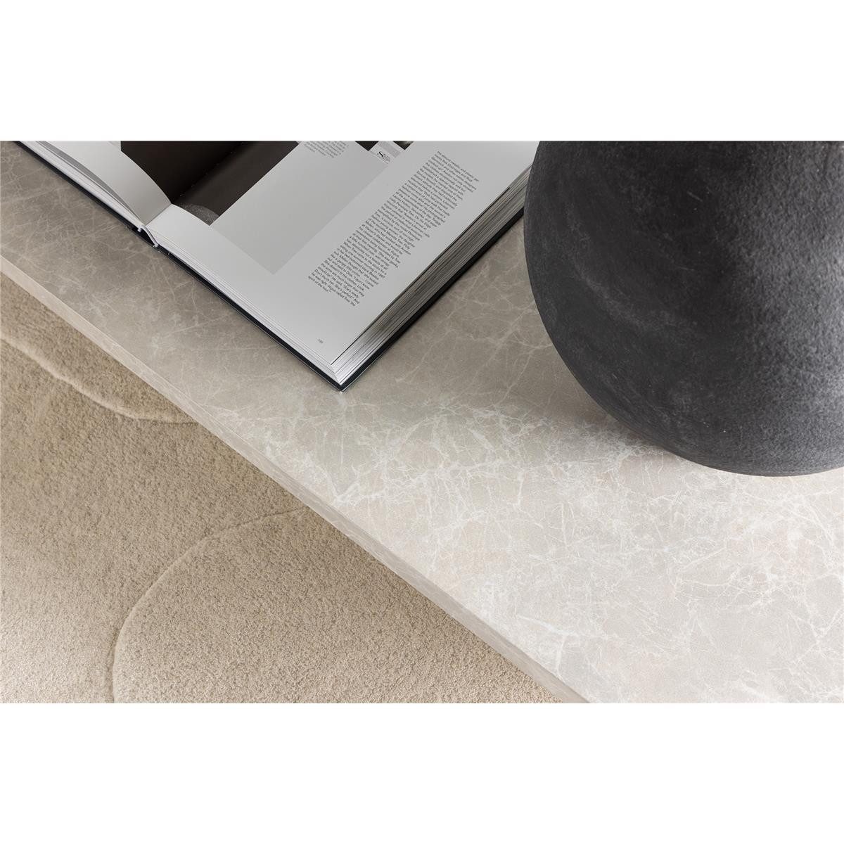 BOURGH Couchtisch MAILAND großer Wohnzimmertisch 190x60cm - Coffee Table in Marmor Optik, in Beige
