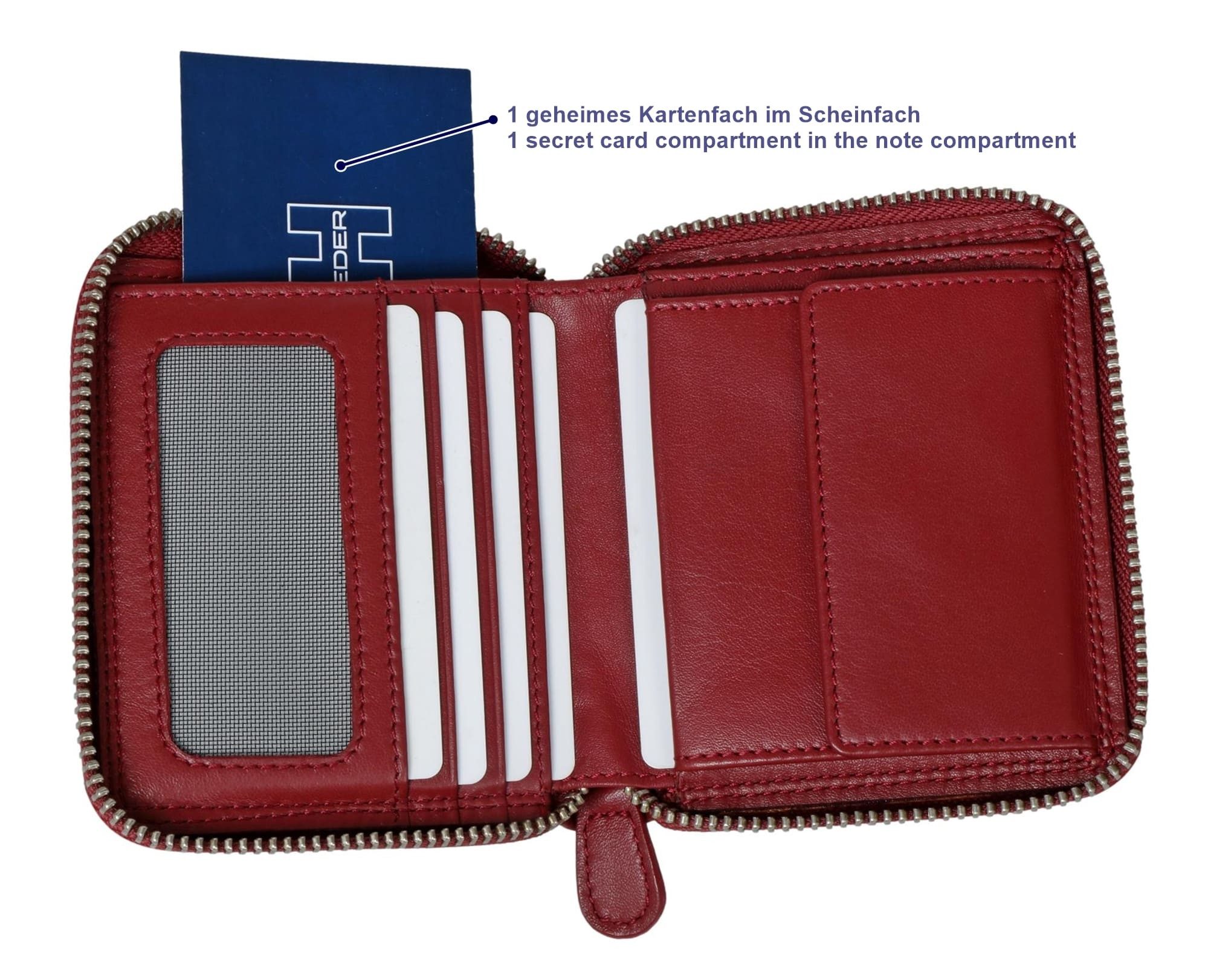 Elbleder Geldbörse 109 Carré umlaufender Reißverschluss kleineres Hochforma günstig online kaufen