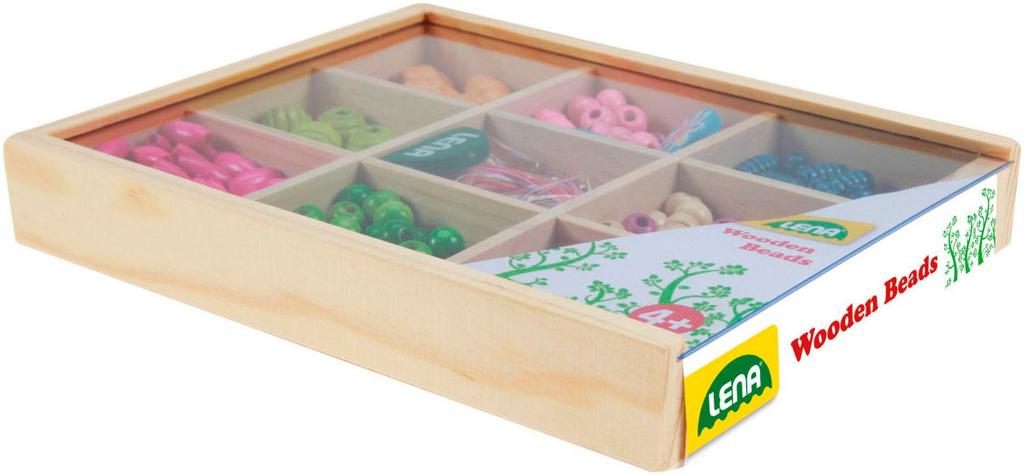Lena® Kreativset Holzperlen Holzkassette, mittel