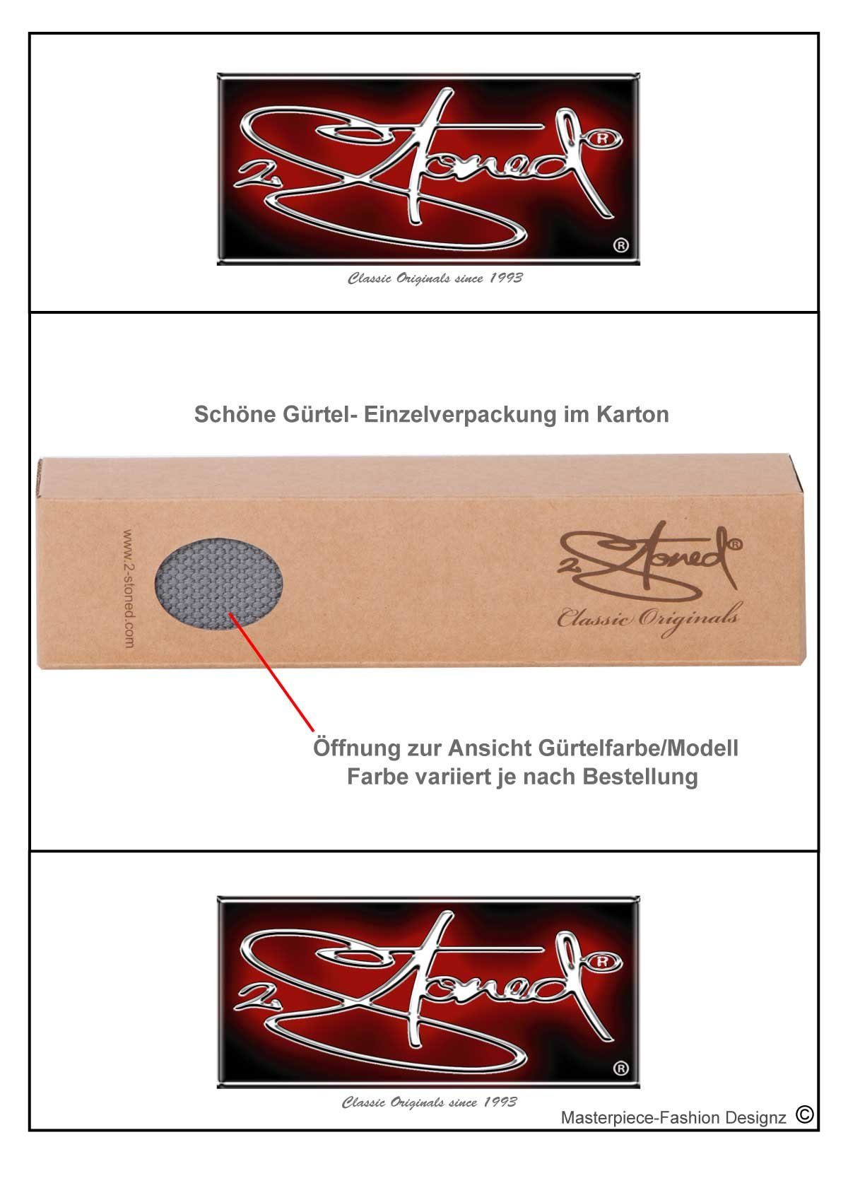 2Stoned Tresorgürtel Geldgürtel Unisex, matte Schnalle Classic, 4 cm breit, 120 cm lang Geldfach mit Reißverschluss auf der Innenseite