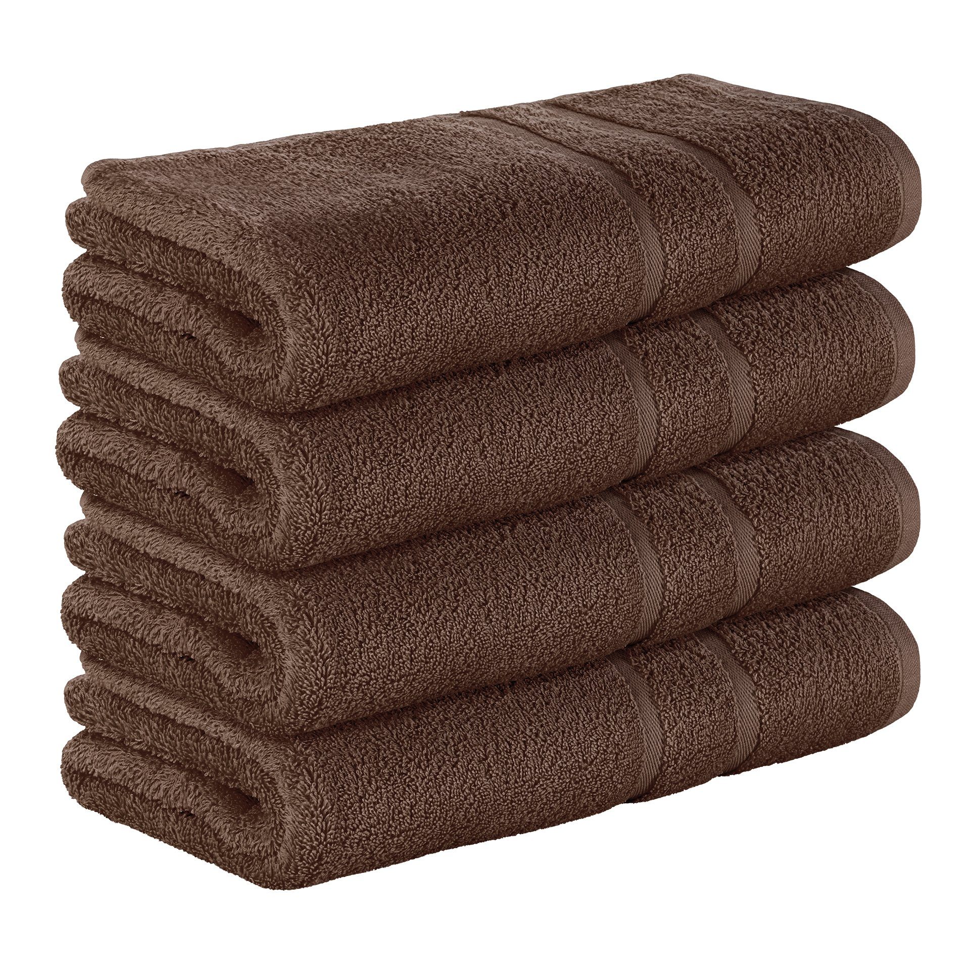 StickandShine Duschtücher 4er Set Premium Frottee Duschtücher 70x140 cm DUNKELBRAUN Frottee