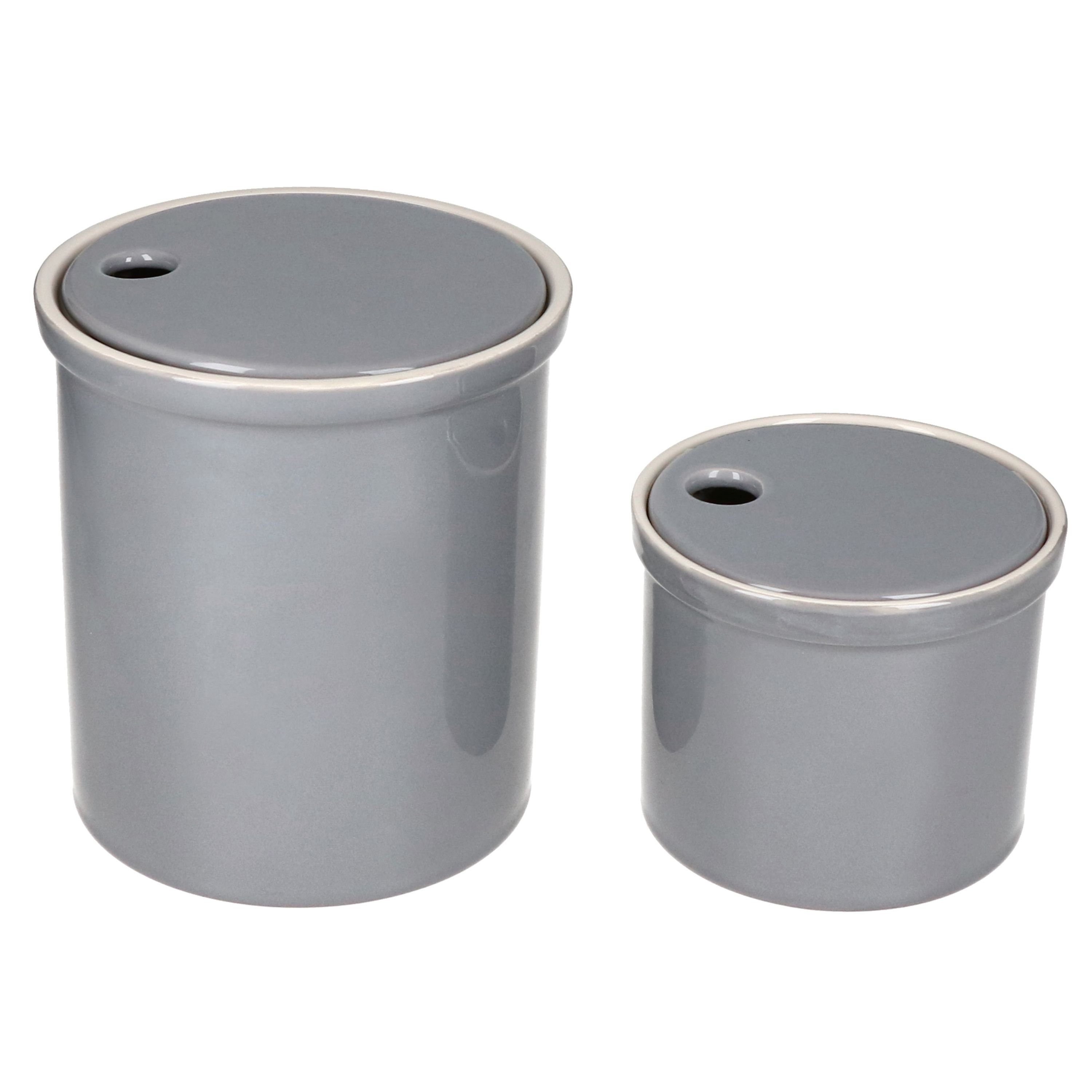 Vorratsglas 2er Set Oskar Vorratsdose S & M Grau Zwiebel-Aufbewahrung Knoblauch