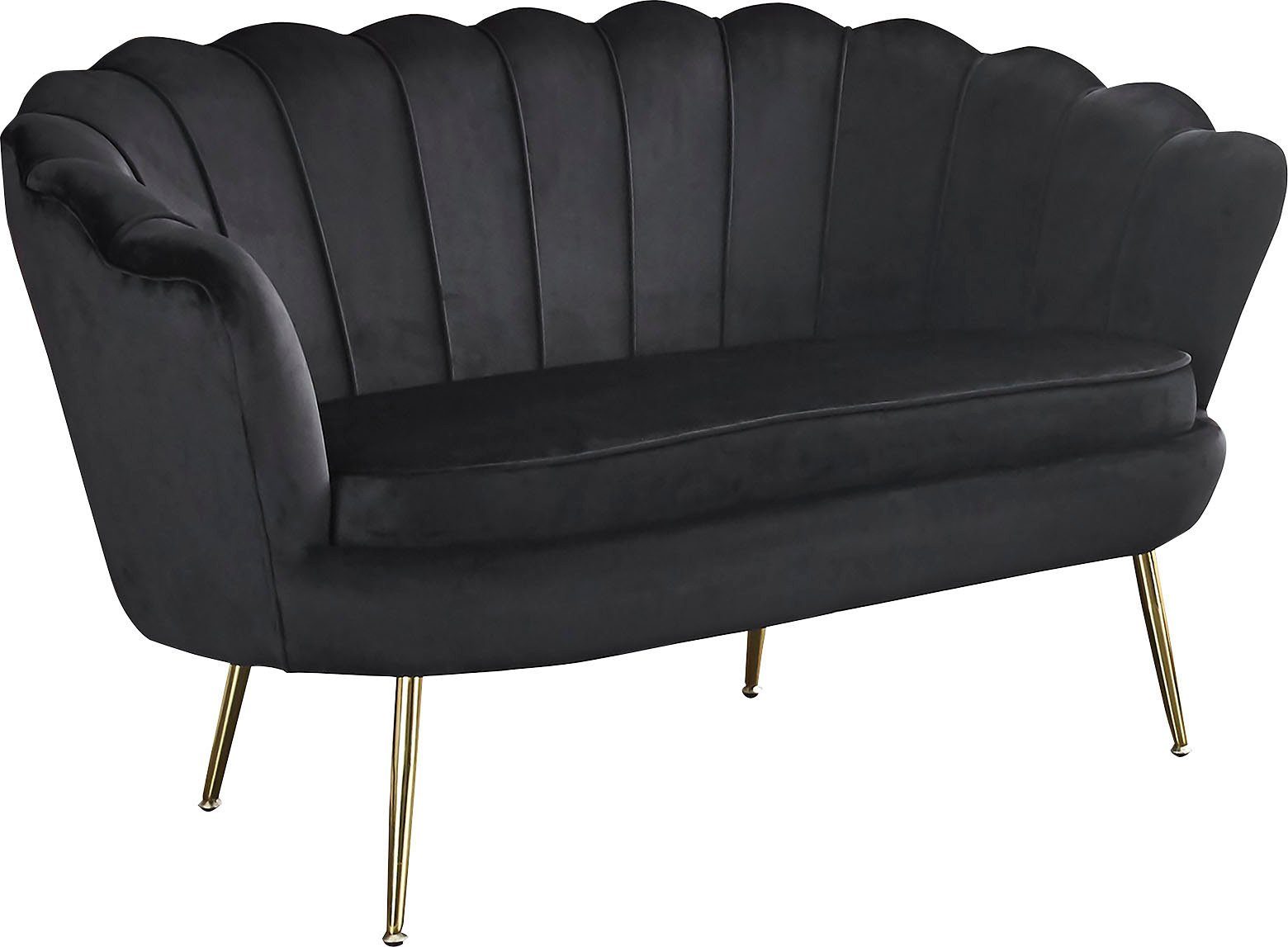 cm Clam, extravagantes 2-Sitzer Breite Schwarz Muscheldesign, 136 SalesFever