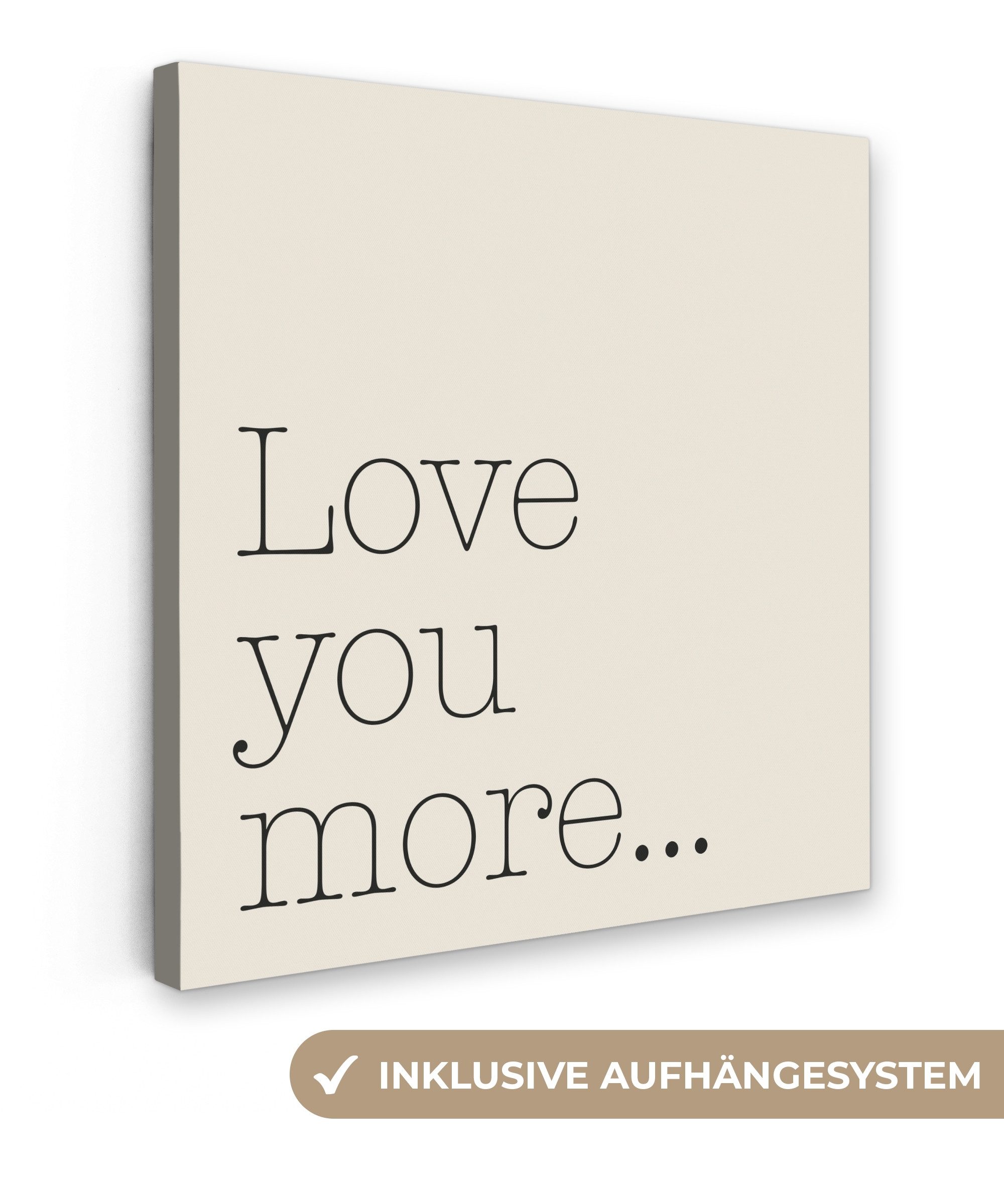 OneMillionCanvasses® Leinwandbild Minimalistisch - Liebe - Beige, Fotodruck (1 St), Wandbild, Deko Schlafzimmer Wohnzimmer Flur 20x20 cm