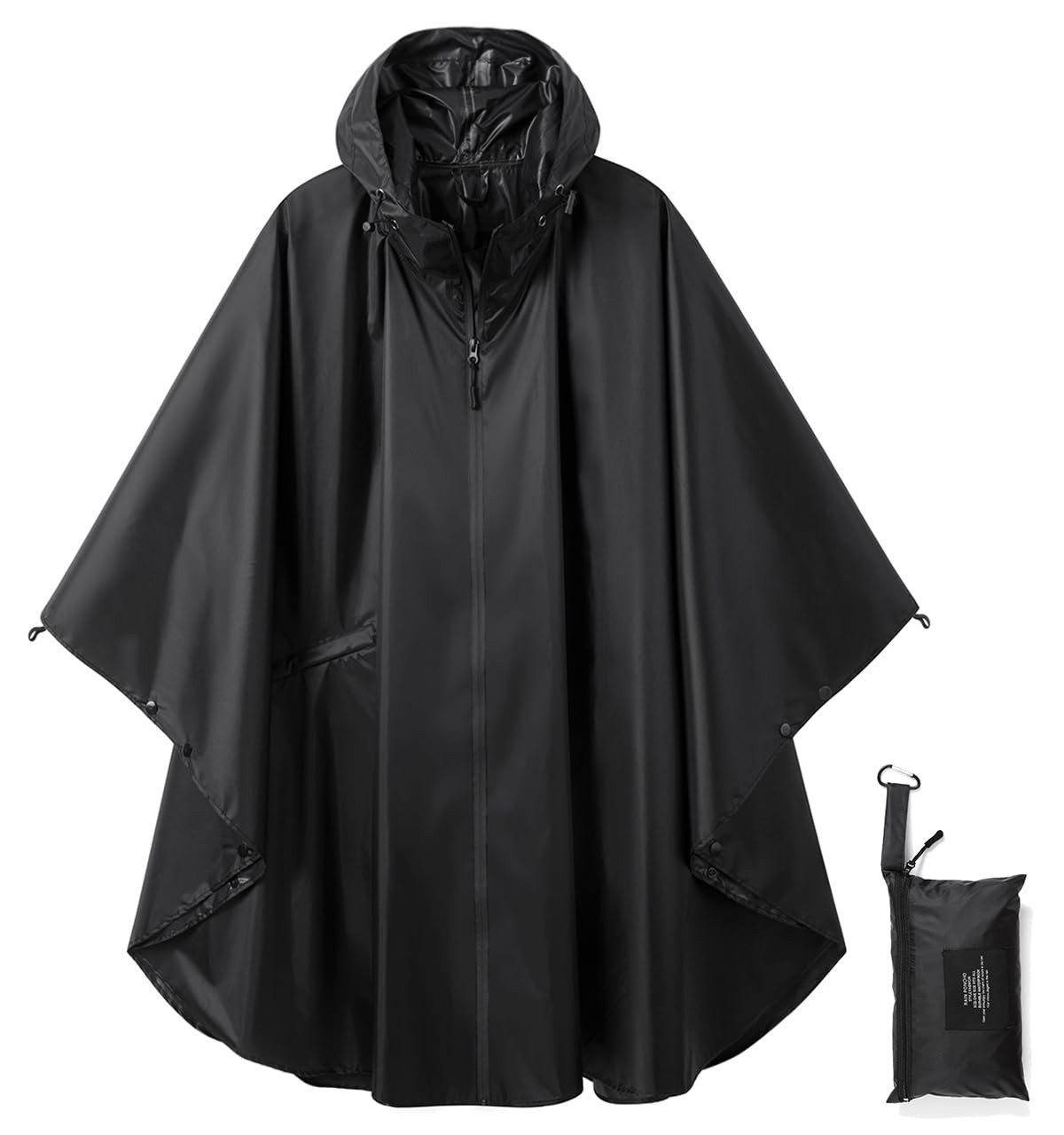 MOPUEA Regenmantel Regenponcho Jacke Wasserdichter Größe XL Regenjacke mit Kapuze und Reißverschluss für Damen und Herren mit Tasche