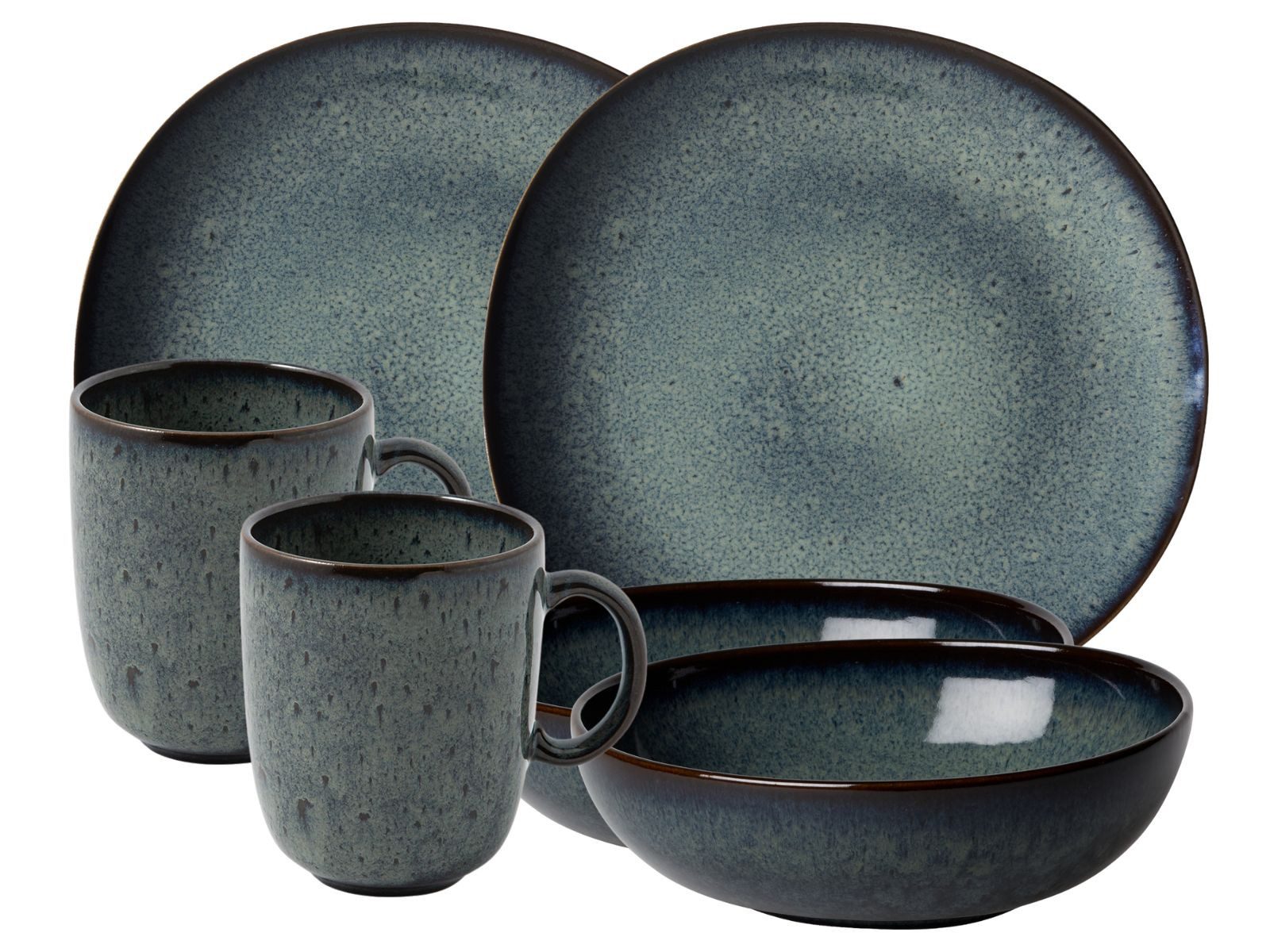 like. by Villeroy & Boch Tafelservice Lave gris Frühstücksset 6tlg, Steinzeug