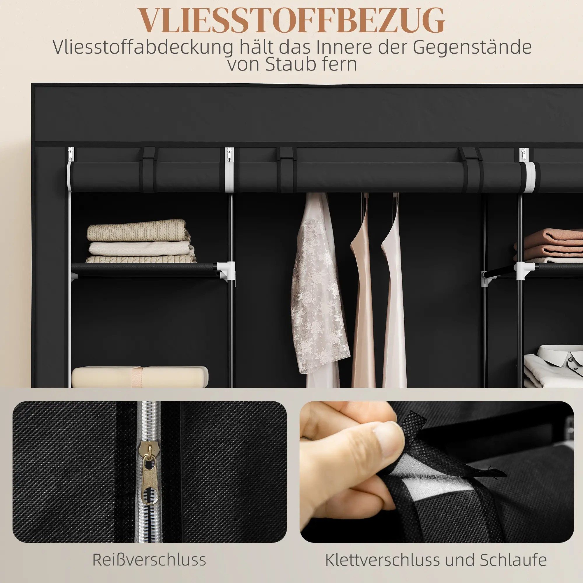 BlingBin Kleiderschrank Stoffschrank, Faltschrank mit Reißverschluss günstig online kaufen