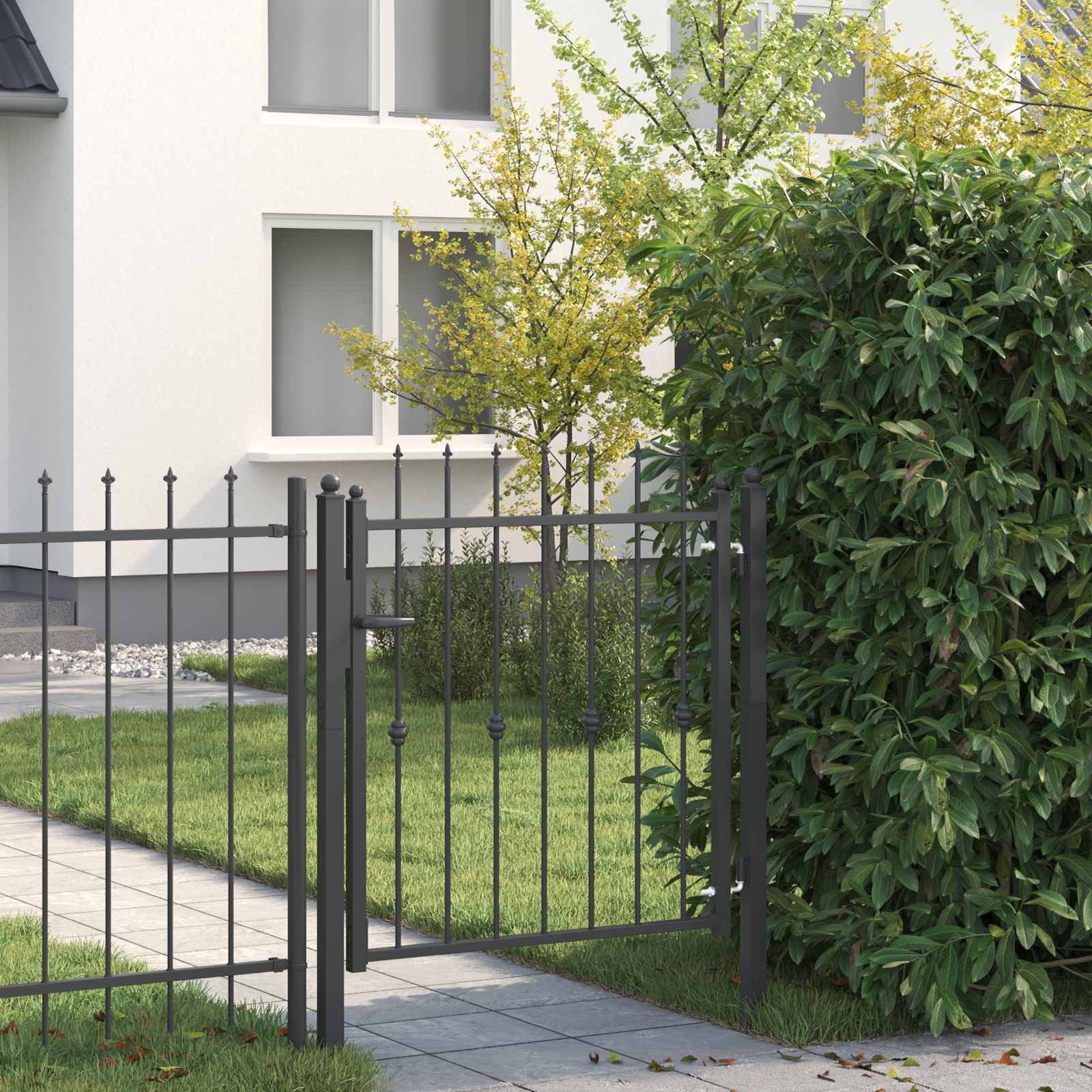 vidaXL Gartentor Zauntor ASTEN 100 x 100 cm Metall Schwarz Abschließbar