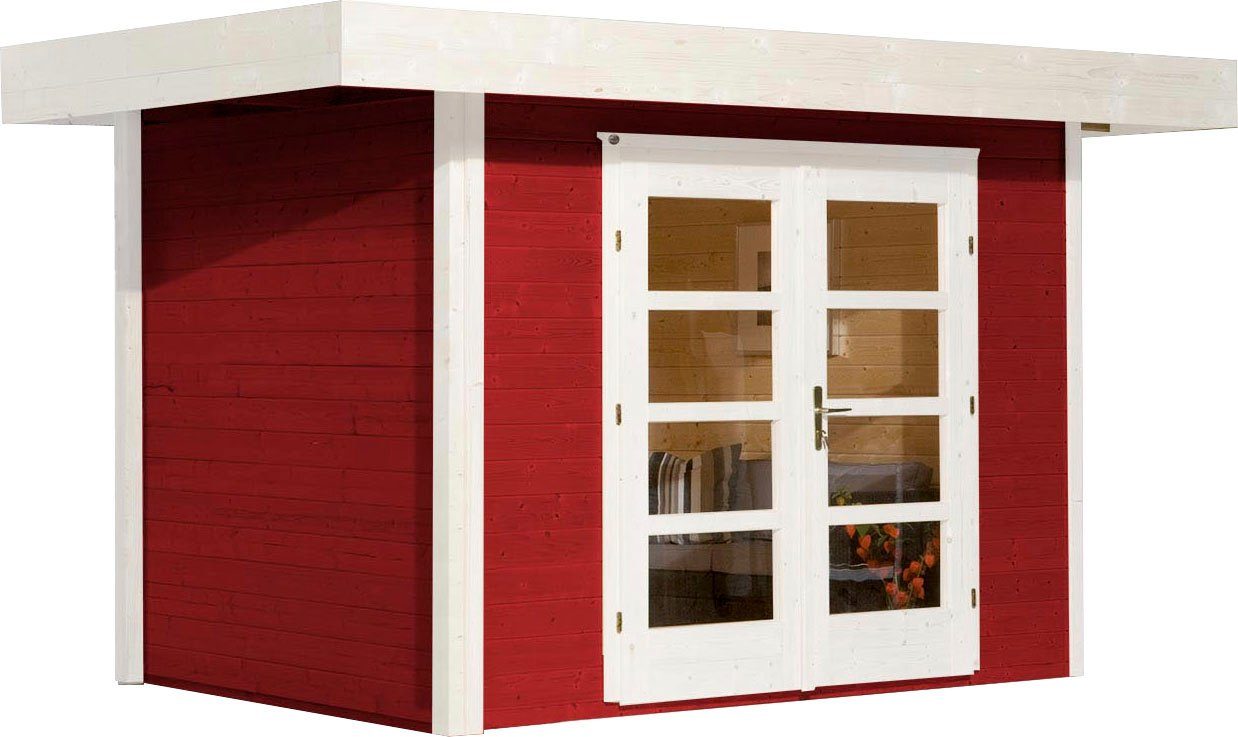 weka Gartenhaus Designhaus 126 Plus, BxT: 361x316 cm, Außen in  Wetterschutzfarbe schwedenrot lasiert