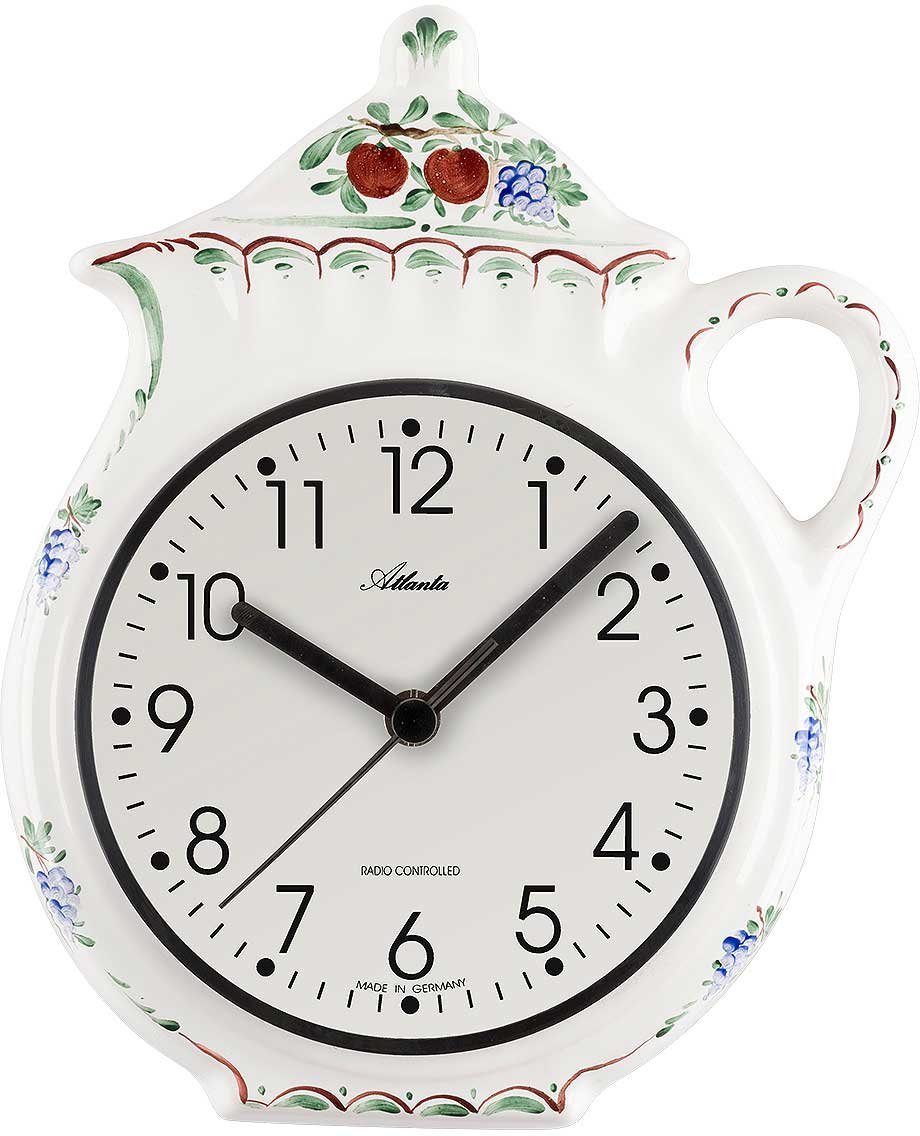 Atlanta Wanduhr klassische KÃ¼chenfunkuhr - Kanne günstig online kaufen