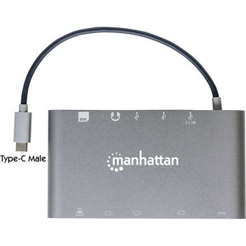 MANHATTAN Laptop-Dockingstation SuperSpeed USB-C® 7-in-1-Dockingstation, inkl. Ladefunktion