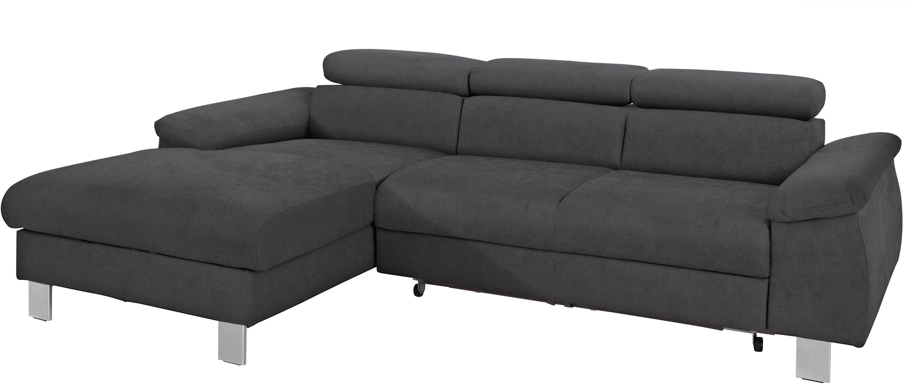 COTTA Ecksofa "Komaris L-Form, B: 244 cm" mit Kopfteilverstellung, optional günstig online kaufen