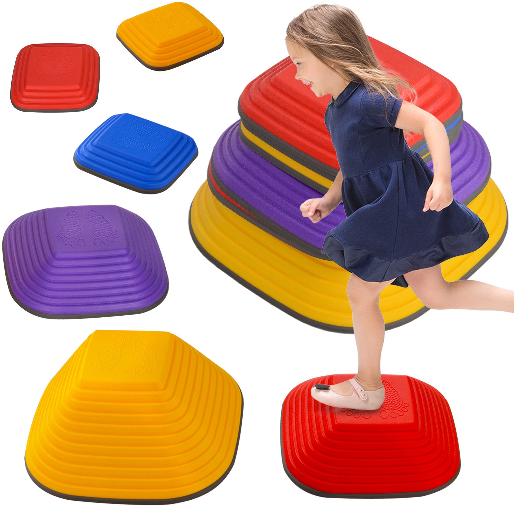 FELIXLEO Stapelspielzeug Balance Trittsteine für Kinder, 6 Teile, Rutschfest, (1-tlg)