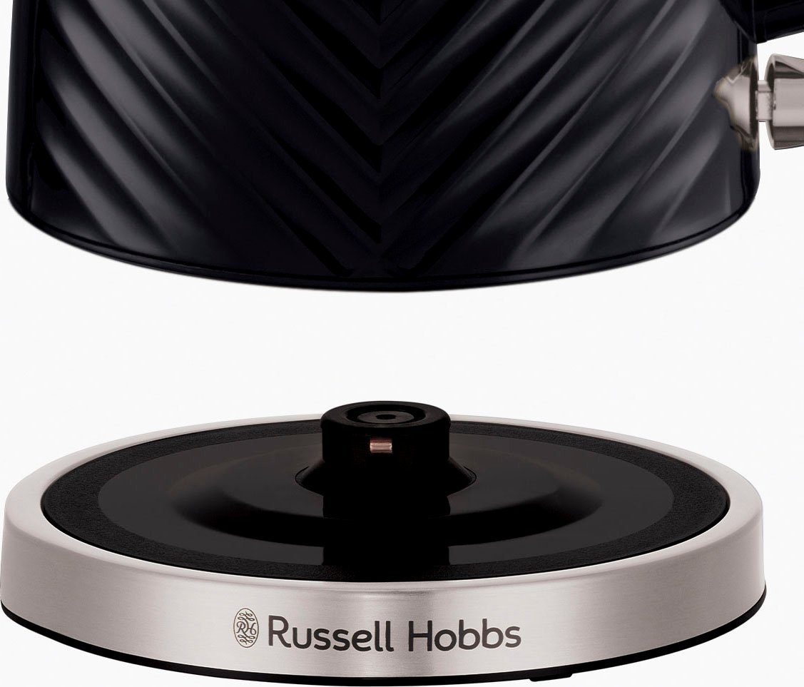 RUSSELL HOBBS Wasserkocher Groove Black 26380-70, 1,7 l, 2400 W, Edelstahl, Schnellkochfunktion, Perfect-pour-Ausgustülle, Kalkfilter