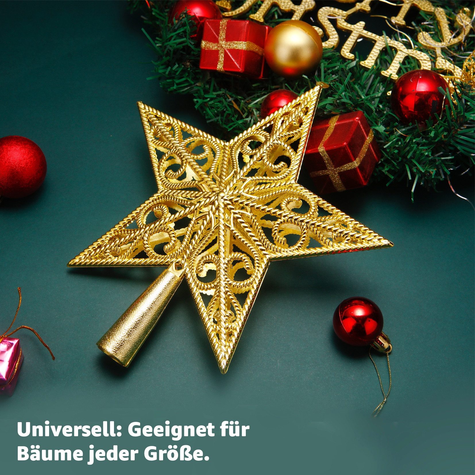 TK Gruppe Christbaumspitze Christbaumspitze zum Aufstecken in verschiedenen Formen und Farben, wiederverwendbar – Bild 4 von 5