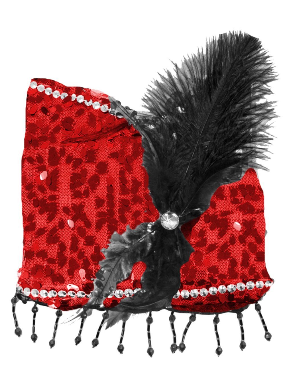 Das Kostümland Kostüm Charleston Pailletten Handtasche, Rot günstig online kaufen