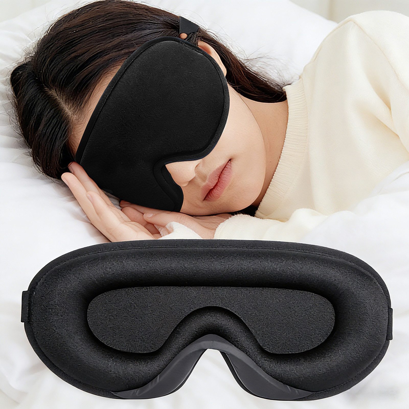 inschimmer Schlafmaske 3D Schlafmaske Augenmaske Atmungsaktiv für Reisen Nickerchen Unisex