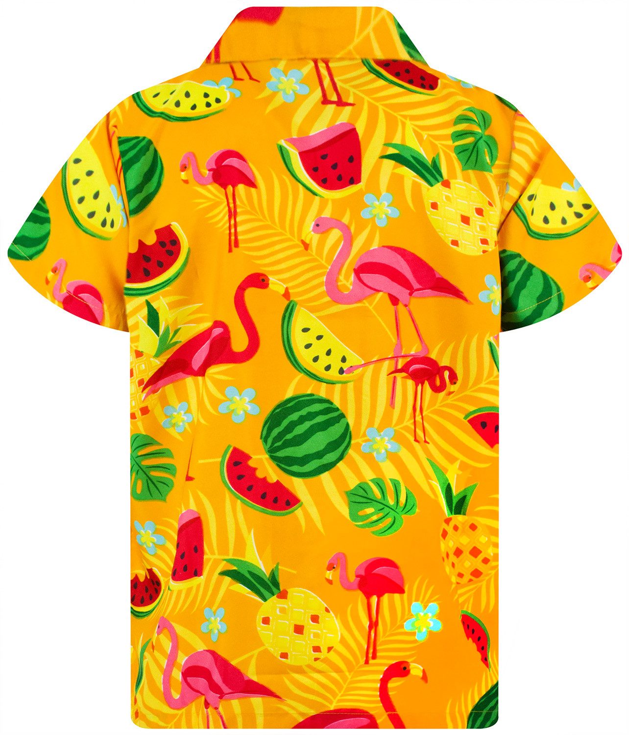 King Kameha Hawaiihemd Flamingo Melone Funky Hawaii-Hemd Kurzarm Front-Tasc günstig online kaufen