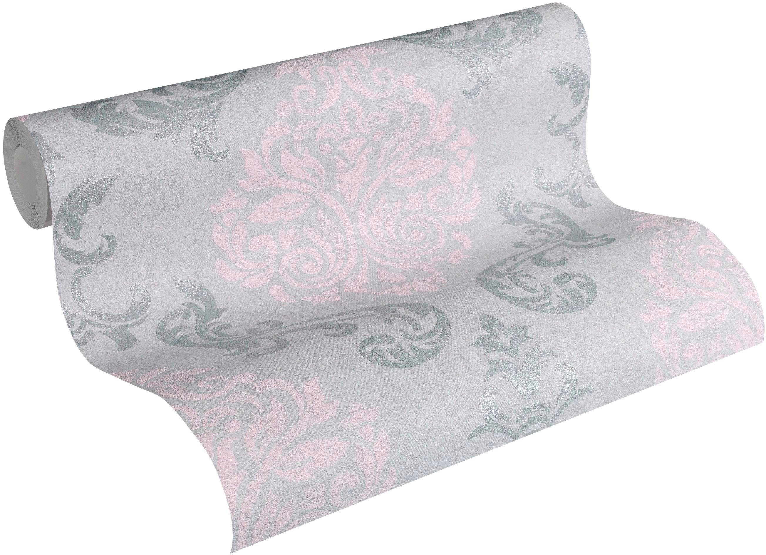 A.S. Création Vliestapete Memory, leicht strukturiert, Barock, gemustert, ornamental, Tapete Barock Tapeten Wohnzimmer Schlafzimmer Küche Flur Design Optik