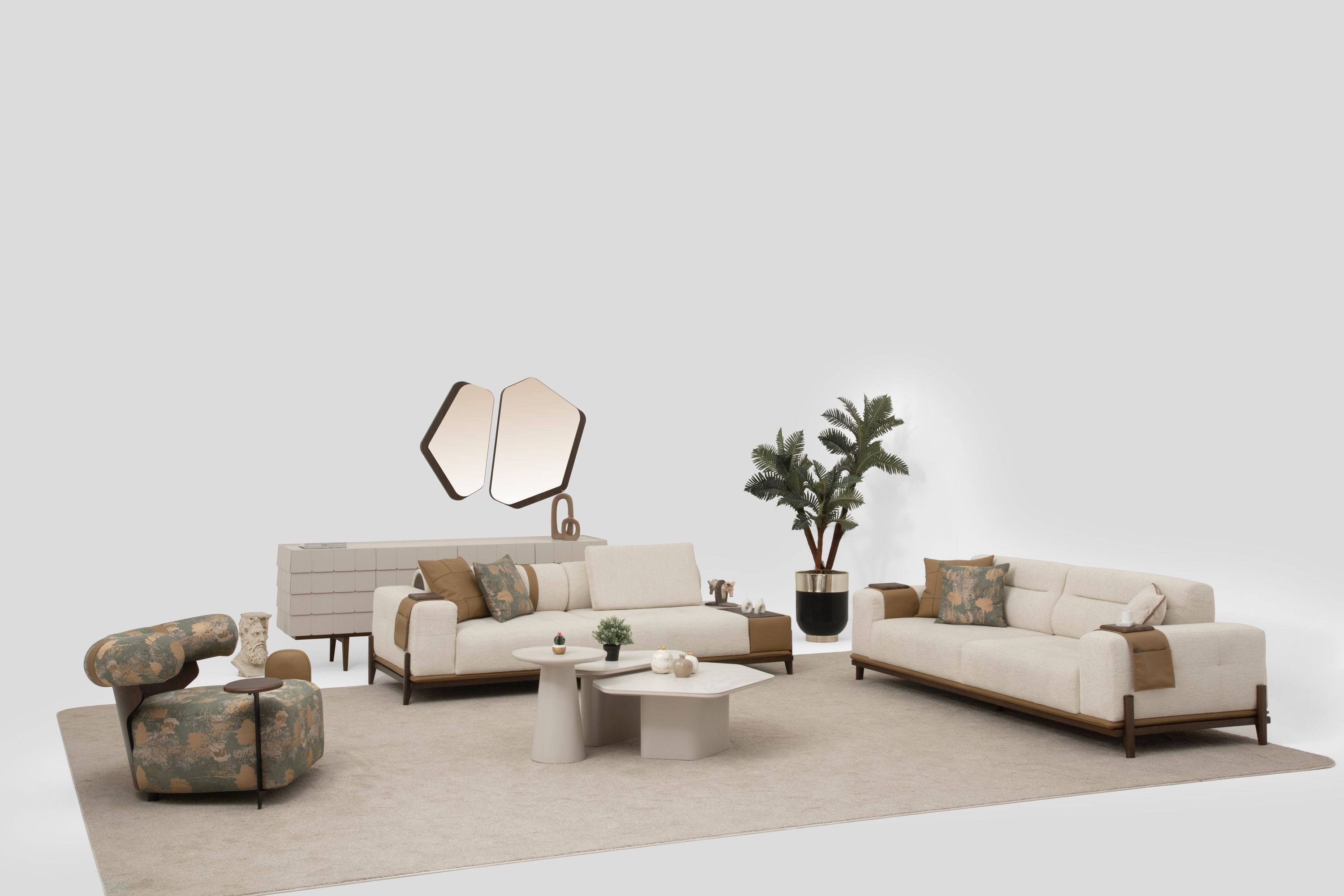 Nobelaa Sofa Sitzgruppe/Sofa Set - Wohnzimmergarnitur "Grevillea" 3+3+1