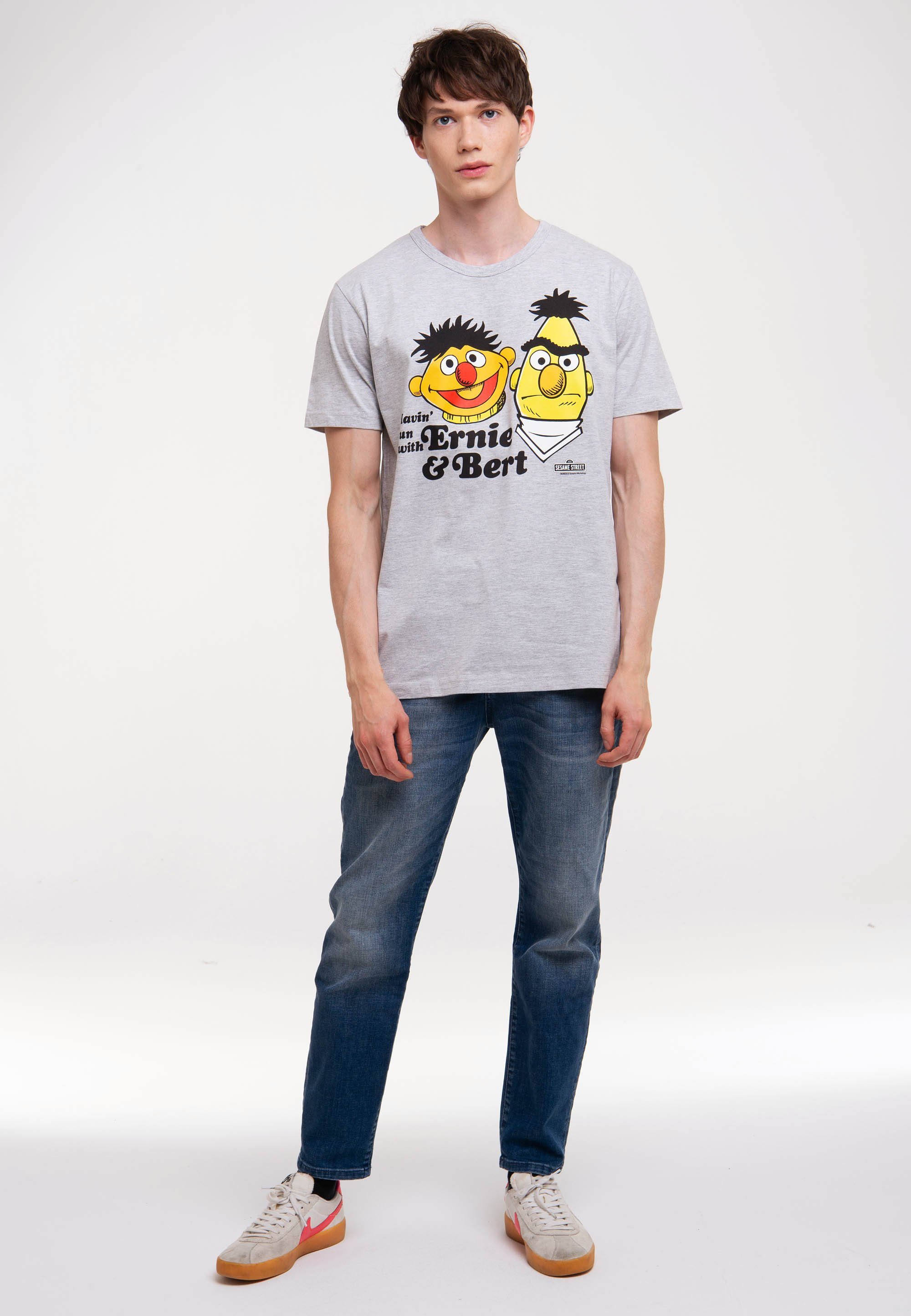 LOGOSHIRT T-Shirt Ernie & Bert - Havin`Fun mit Retro-Print günstig online kaufen