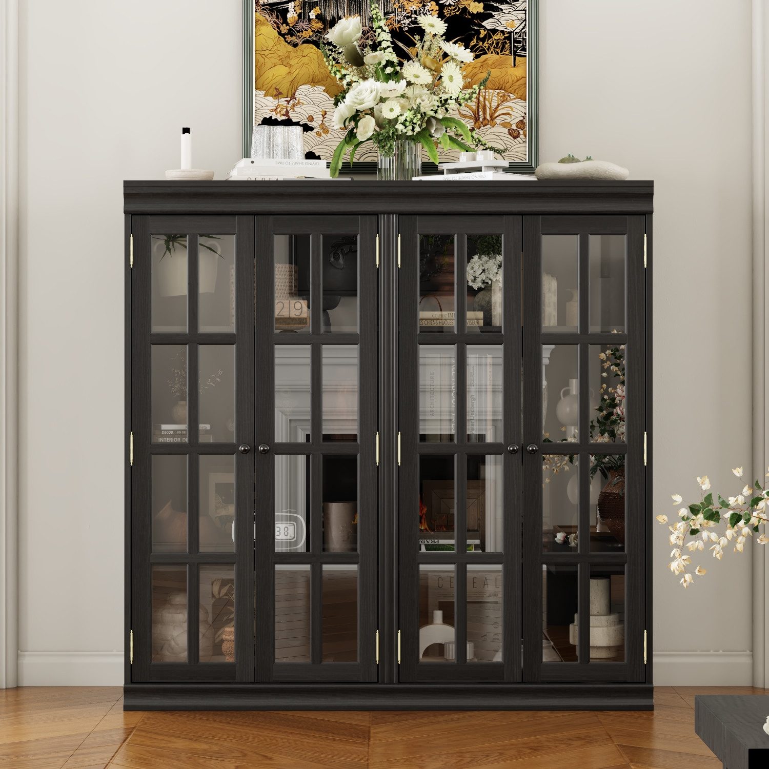 FUFU&GAGA Sideboard Schwarzer 2-türiger Schuhschrank mit günstig online kaufen