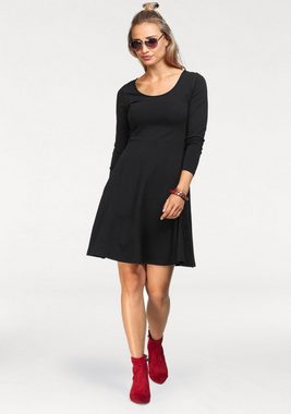 Aniston CASUAL Jerseykleid mit Blumendruck oder in uni Schwarz