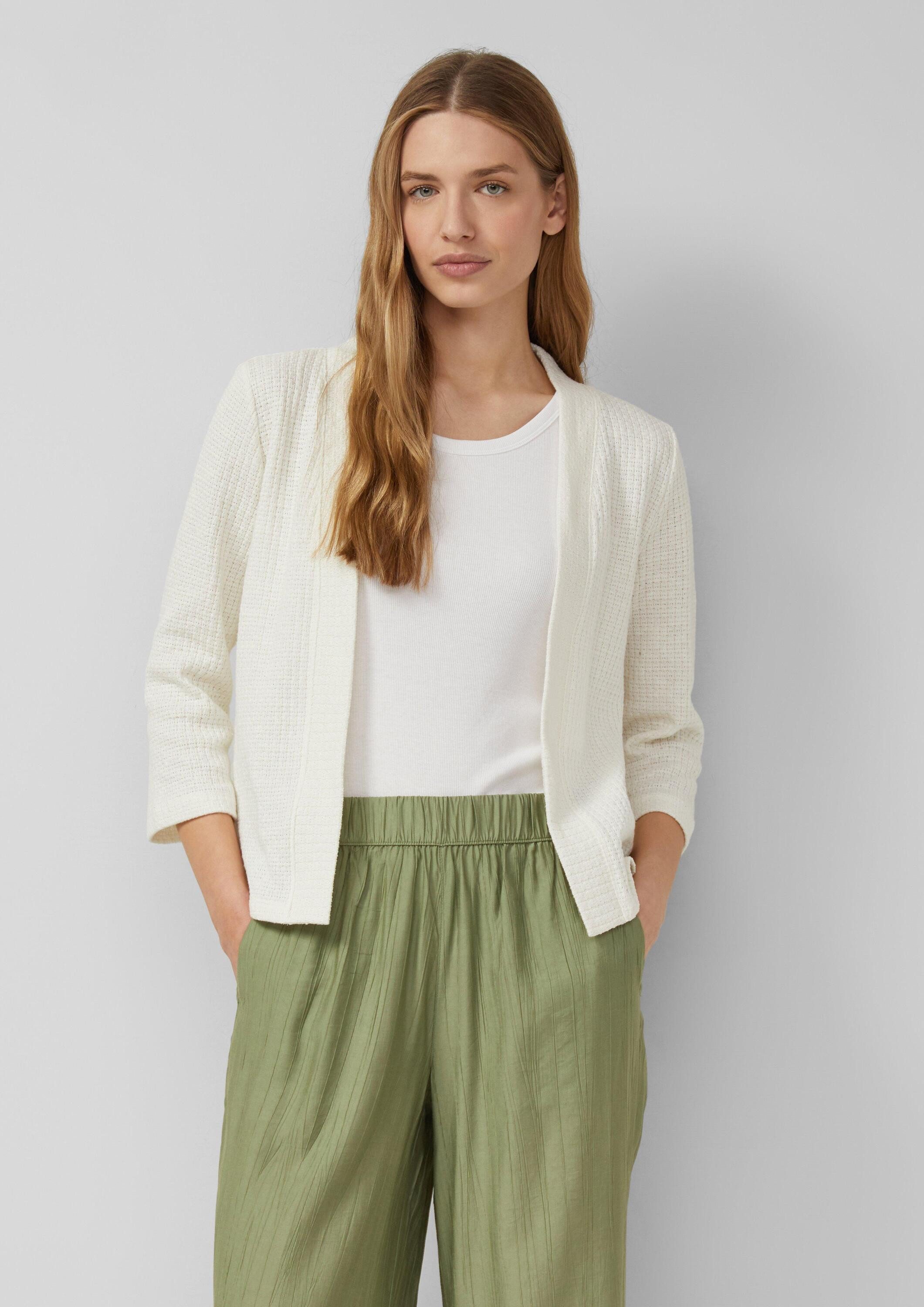 s.Oliver Cardigan Indoor-Jacke Leichte Jacke aus Strukturjersey