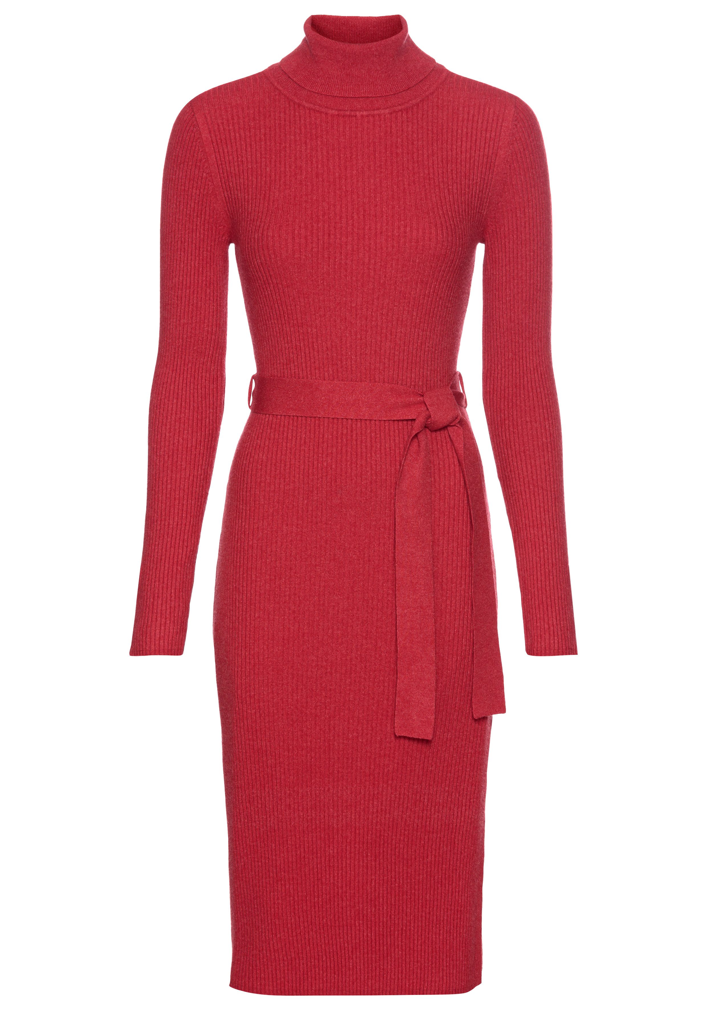 Laura Scott Strickkleid mit Rollkragen und Bindegürtel. Reduzierter Preis € 40,99. Unverbindliche Preisempfehlung € 49,99, (€ 40,99 pro 1 Stk)