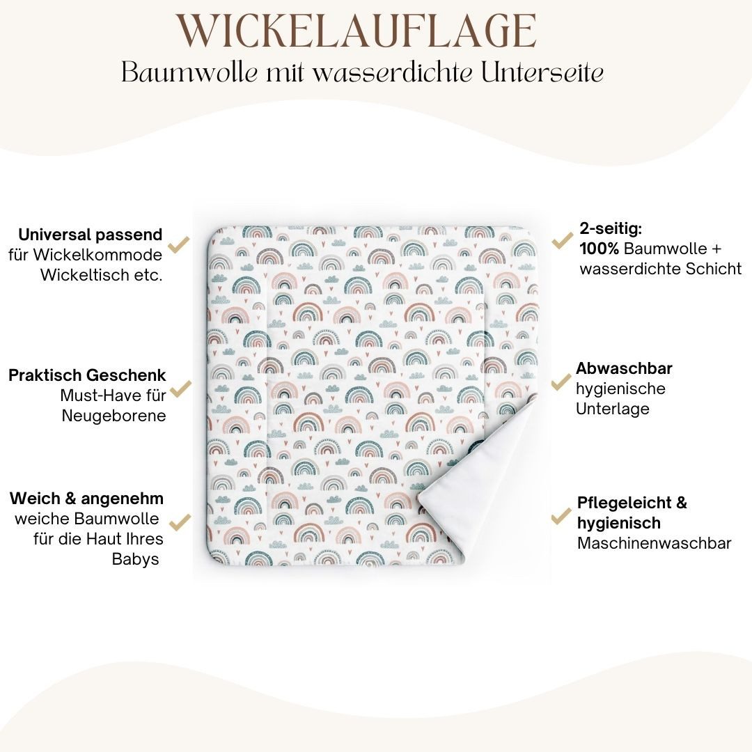 BABEES Wickelauflage 75x75 cm Baby Wickelunterlage Wickeltischauflage 100% günstig online kaufen