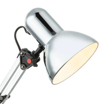 etc-shop LED Schreibtischlampe, Leuchtmittel inklusive, Warmweiß, Schreib Tisch Leuchte Chrom Strahler Wohn Arbeits Zimmer