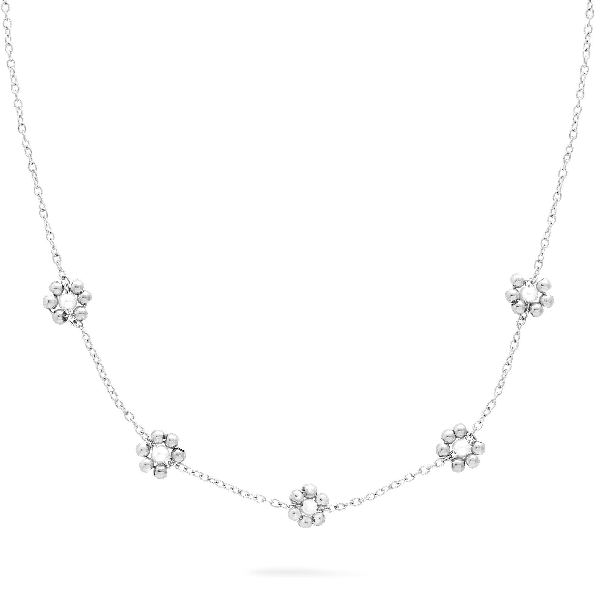 s.Oliver Kette mit Anhänger Flower, Blüten-Design, mit Perle (imitiert)