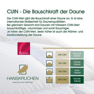 Daunenbettdecke, Rubin, HANSKRUCHEN, Füllung: 100% Daunen, Bezug: 100% Baumwolle, Leicht 135 x 200 cm, hergestellt in Deutschland, allergikerfreundlich