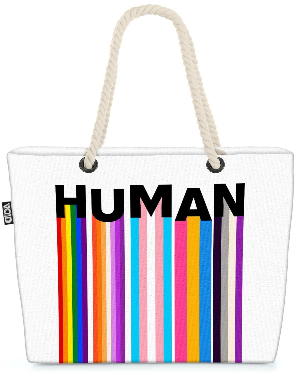 VOID Strandtasche (1-tlg), Human Pride LGBTQ+ Progress Streifen Gay pride flag parade club LGBTQ