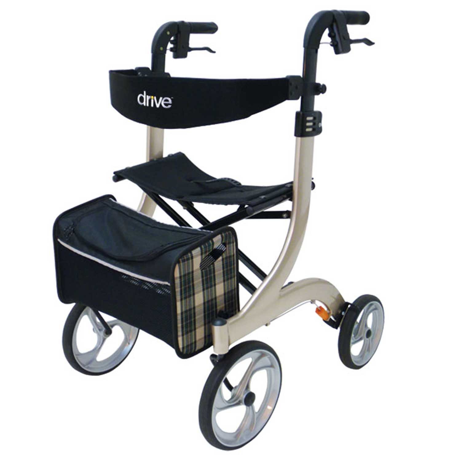 Drive Medical Rollator Drive Nitro Rollator L Champagner, Einhand-Faltmechanismus