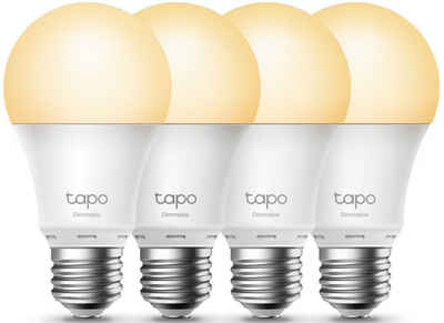 TP-Link Tapo LED-Leuchtmittel, E27, 4 St., Neutralweiß, Smart Wi-Fi Glühbirne dimmbar, 4er-Pack