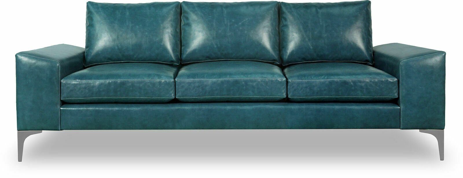 JVmoebel Sofa, Sofa 3 Sitzer Couch Moderne Luxus Polster Sitz Leder Türkis