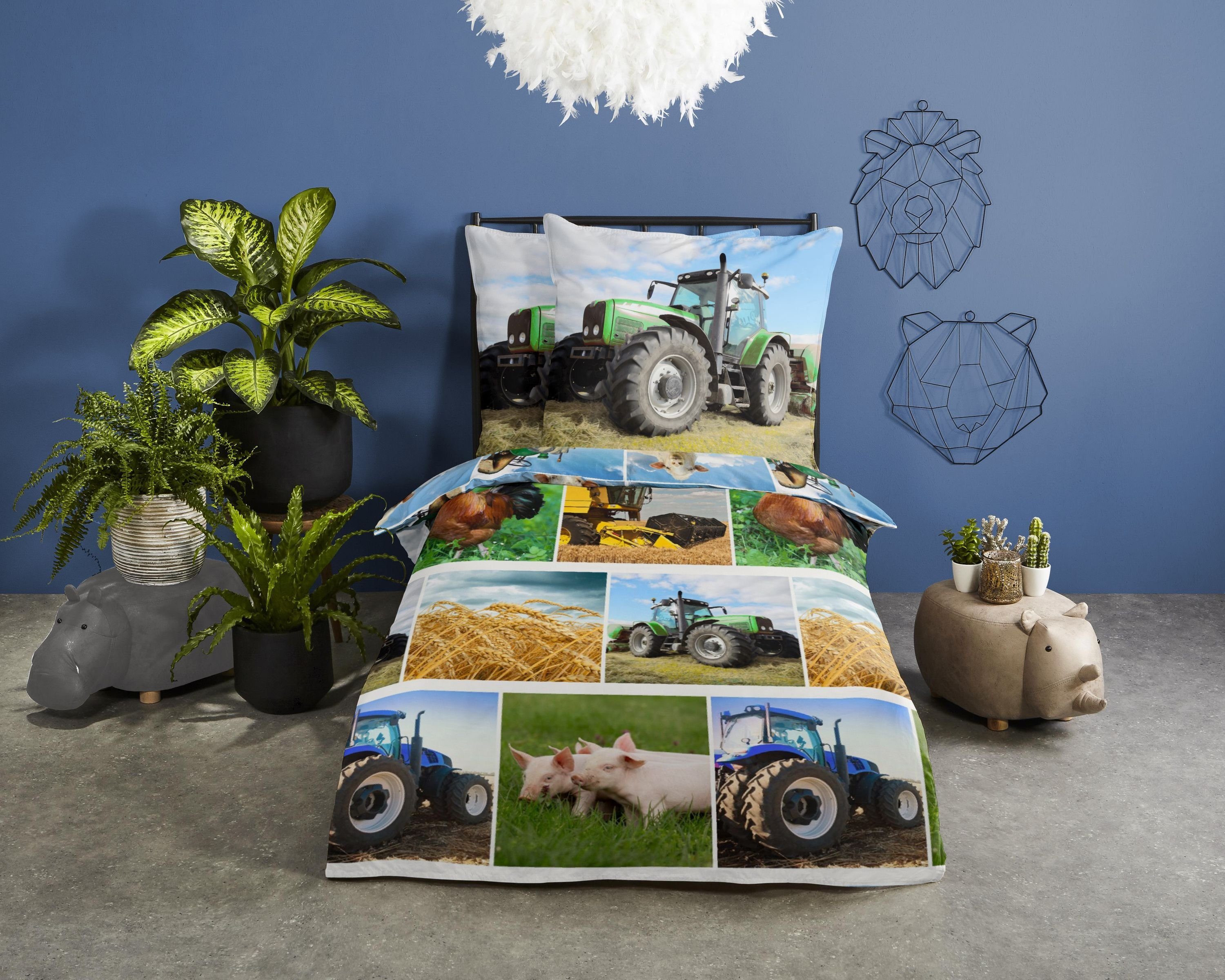 good morning Bettwäsche Baumwolle, Renforcé, 2 teilig, Leben auf dem Bauern günstig online kaufen