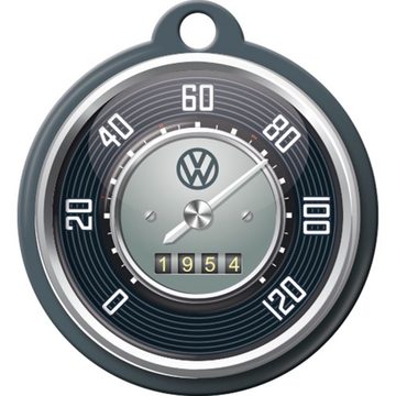 Nostalgic-Art Schlüsselanhänger mit Gravur Edelstahl Schlüsselanhänger Ø 4cm - VW Tachometer