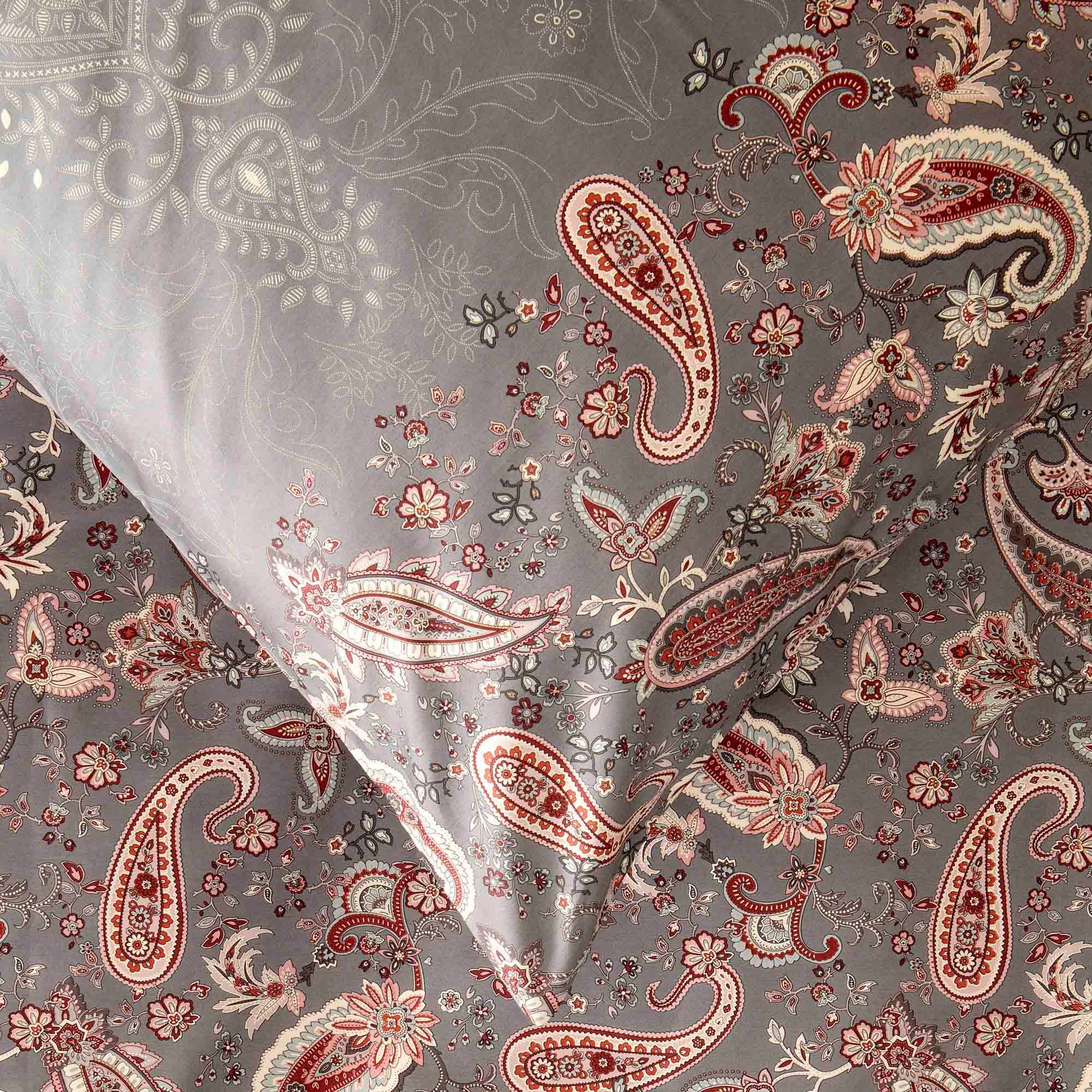 Bassetti Bettwäsche Bettwäsche Bassetti Mako Satin Monnalisa G1 grau 135x200, Mako Satin, 2 teilig, 100% Baumwolle (Premium Mako Satin)