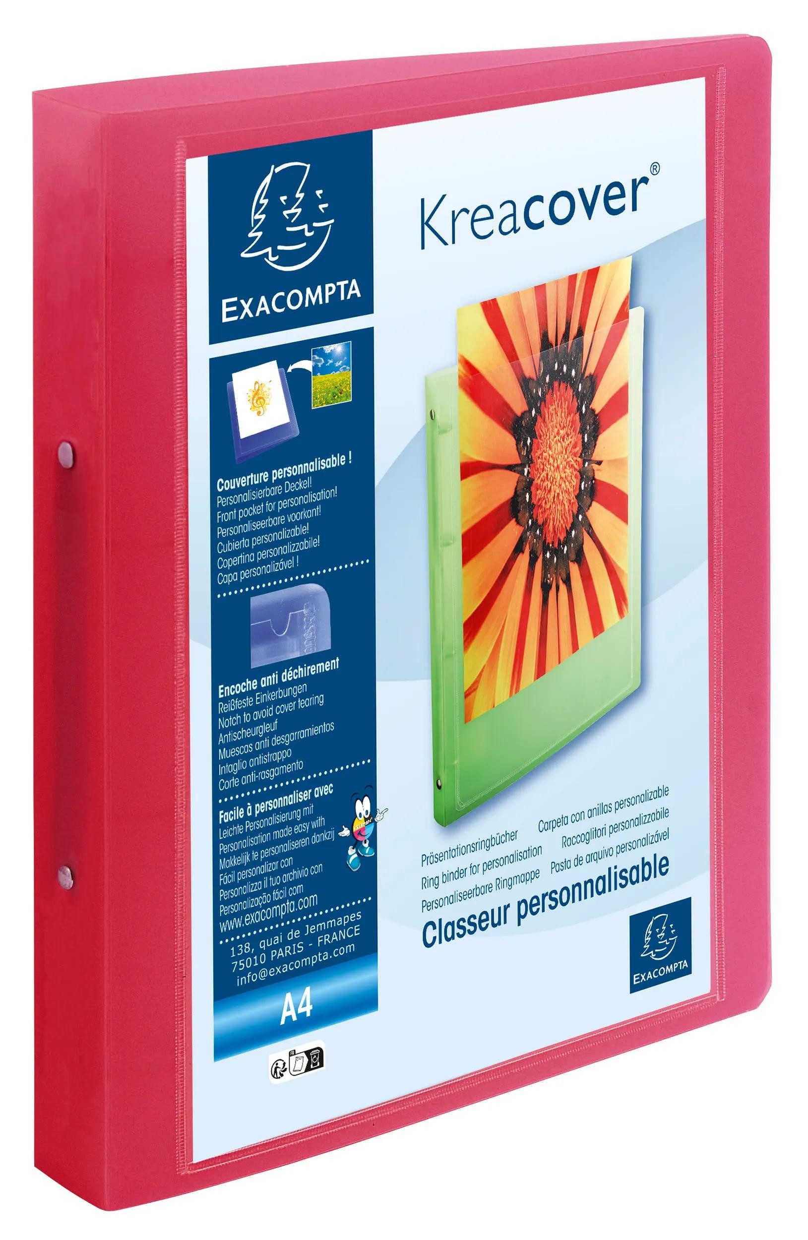 EXACOMPTA Ringbuchmappe 12x Ringbuch PP 1mm 2Ring 30mm Rücken 40mm A4 Maxi sortiert 54869E, Personalisierbar Ringbücher