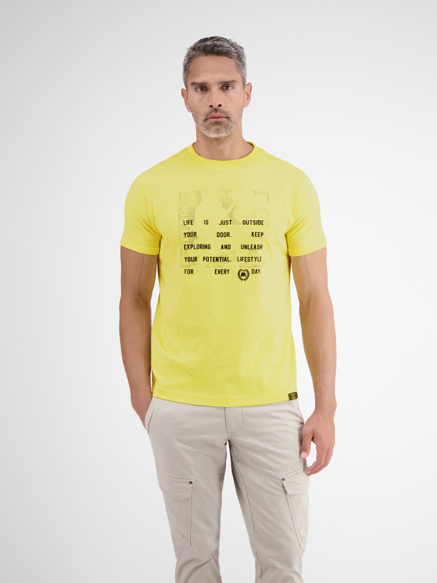 LERROS T-Shirt LERROS T-Shirt, Graphic Print PURE LEMON