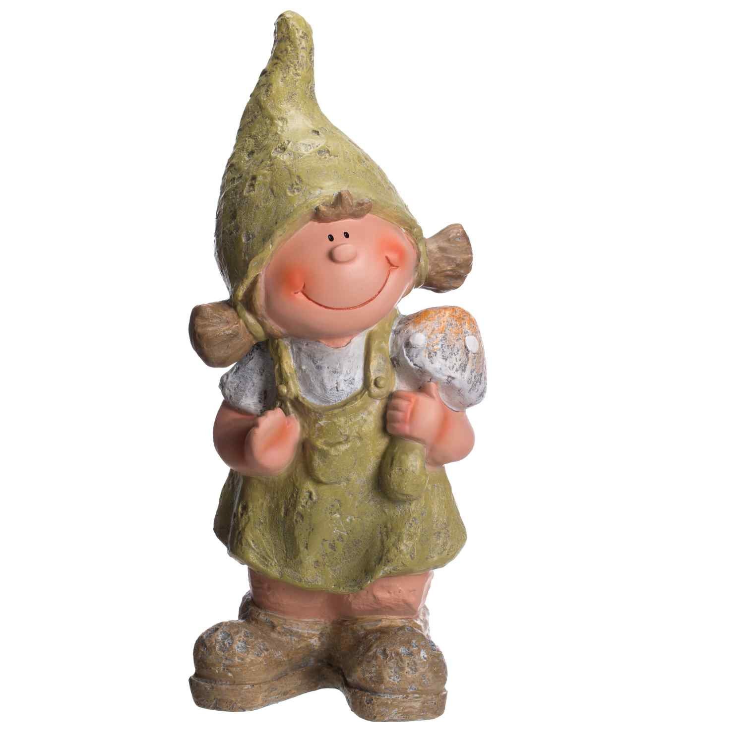 NF87121 Mädchen Figur Süße Dekorationsfigur Wichtel Gartenfigur BIRENDY 48cm Dekofigur bemalt Hand